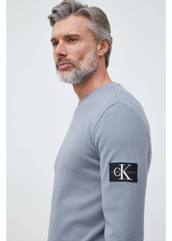 Calvin Klein Jeans sweter bawełniany męska kolor szary ze sklepu ANSWEAR.com w kategorii Bluzy męskie - zdjęcie 150691862