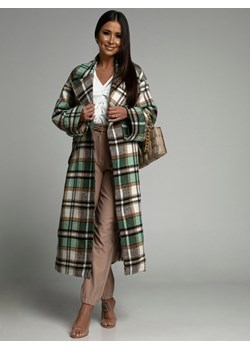Płaszcz Coletti Check Zielony ze sklepu Lisa Mayo w kategorii Płaszcze damskie - zdjęcie 150702742