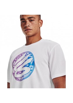 Męski t-shirt z nadrukiem Under Armour Curry Gradient Heavyweight Short Sleeve - biały ze sklepu Sportstylestory.com w kategorii T-shirty męskie - zdjęcie 150763011