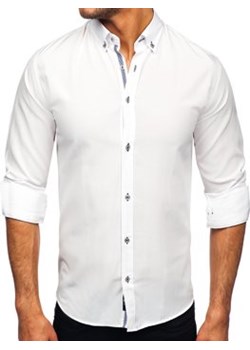 Biała koszula męska z długim rękawem Bolf 20717 ze sklepu Denley w kategorii Koszule męskie - zdjęcie 150776460