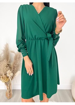 Zielona Sukienka z Wiązaniem ze sklepu ModnaKiecka.pl w kategorii Sukienki - zdjęcie 150795573