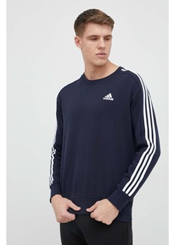 adidas bluza bawełniana męska kolor granatowy wzorzysta ze sklepu ANSWEAR.com w kategorii Bluzy męskie - zdjęcie 150828491