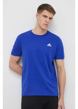adidas t-shirt bawełniany kolor niebieski gładki IC9284 ze sklepu ANSWEAR.com w kategorii T-shirty męskie - zdjęcie 150829021