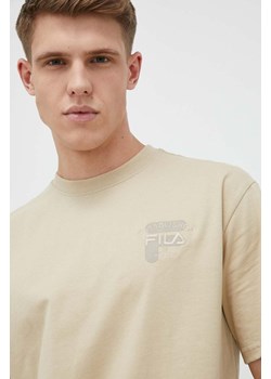 Fila t-shirt bawełniany kolor beżowy z nadrukiem ze sklepu ANSWEAR.com w kategorii T-shirty męskie - zdjęcie 150829162