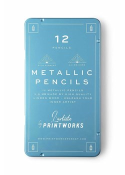Printworks komplet kredek w etui Metallic 12-pack ze sklepu ANSWEAR.com w kategorii Akcesoria biurowe - zdjęcie 150850723