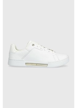 Tommy Hilfiger sneakersy skórzane COURT SNEAKER GOLDEN TH kolor biały FW0FW07116 ze sklepu ANSWEAR.com w kategorii Buty sportowe damskie - zdjęcie 150853424
