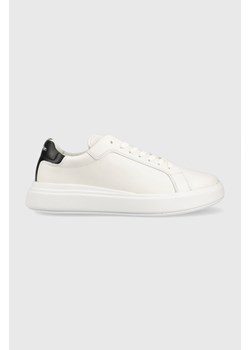 Calvin Klein sneakersy skórzane LOW TOP LACE UP LTH kolor biały HM0HM01016 ze sklepu ANSWEAR.com w kategorii Buty sportowe męskie - zdjęcie 150854483