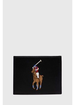 Polo Ralph Lauren etui na karty skórzane kolor czarny ze sklepu ANSWEAR.com w kategorii Portfele męskie - zdjęcie 150877653