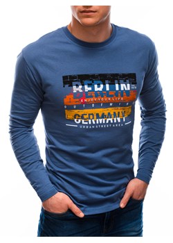 Longsleeve męski z nadrukiem 146L - niebieski ze sklepu Edoti w kategorii T-shirty męskie - zdjęcie 150880084
