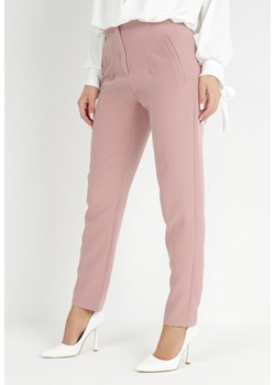Różowe Spodnie Cygaretki z Imitacją Kieszeni Anilnig ze sklepu Born2be Odzież w kategorii Spodnie damskie - zdjęcie 150881292