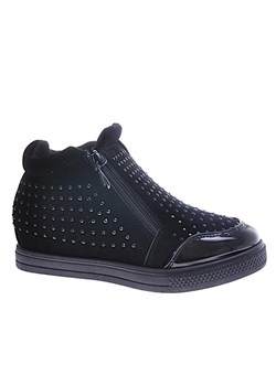 Czarne dziewczęce sneakersy z cekinami /B5-3 10966 T189/ ze sklepu Pantofelek24.pl w kategorii Buty zimowe dziecięce - zdjęcie 150881483