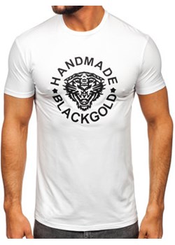 Biały t-shirt męski z nadrukiem Denley MT3019 ze sklepu Denley w kategorii T-shirty męskie - zdjęcie 150884324
