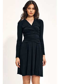 Sukienka damska z kopertowym dekoltem w kolorze czarnym, Kolor czarny, Rozmiar 36, Nife ze sklepu Primodo w kategorii Sukienki - zdjęcie 150892181