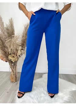 Kobaltowe Klasyczne Spodnie ze sklepu ModnaKiecka.pl w kategorii Spodnie damskie - zdjęcie 150899233