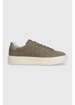 Karl Lagerfeld sneakersy zamszowe MAXI KUP kolor szary KL52217 ze sklepu ANSWEAR.com w kategorii Trampki męskie - zdjęcie 150902201
