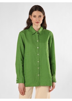 IPURI Damska bluzka lniana Kobiety len zielony jednolity ze sklepu vangraaf w kategorii Koszule damskie - zdjęcie 150906412