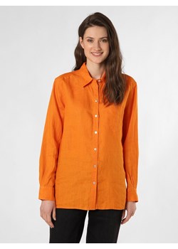 IPURI Damska bluzka lniana Kobiety len pomarańczowy jednolity ze sklepu vangraaf w kategorii Koszule damskie - zdjęcie 150906413
