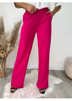 Różowe Klasyczne Spodnie ze sklepu ModnaKiecka.pl w kategorii Spodnie damskie - zdjęcie 150913910