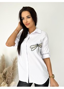 Biała Koszula z Naszywką ze sklepu ModnaKiecka.pl w kategorii Koszule damskie - zdjęcie 150913991