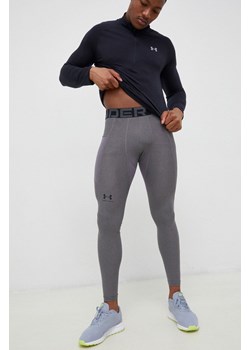 Under Armour legginsy treningowe męskie kolor szary gładkie ze sklepu ANSWEAR.com w kategorii Spodnie męskie - zdjęcie 150953321
