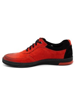 Buty męskie skórzane casual 918K czerwone ze sklepu butyolivier w kategorii Półbuty męskie - zdjęcie 151009700