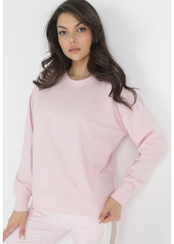 Różowa Bluza Dzianinowa Wsuwana ze Ściągaczem Avaeh ze sklepu Born2be Odzież w kategorii Bluzy damskie - zdjęcie 151015052