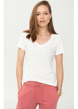 Klasyczny t-shirt damski w kolorze białym T-FANY, Kolor biały, Rozmiar XS, Volcano ze sklepu Primodo w kategorii Bluzki damskie - zdjęcie 151032360