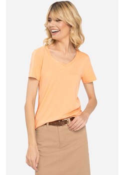 Klasyczny t-shirt damski w kolorze morelowym T-FANY, Kolor morela, Rozmiar M, Volcano ze sklepu Primodo w kategorii Bluzki damskie - zdjęcie 151032364