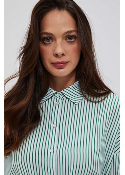 Koszula w paski biało zielona ze sklepu Moodo.pl w kategorii Koszule damskie - zdjęcie 151044361