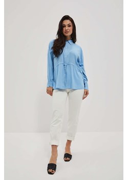 Koszula w paski błękitna ze sklepu Moodo.pl w kategorii Koszule damskie - zdjęcie 151046090