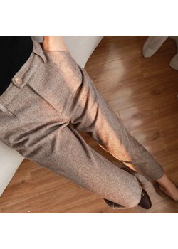 Wełniane Spodnie W Jodełkę ze sklepu ParinePL w kategorii Spodnie damskie - zdjęcie 151059342