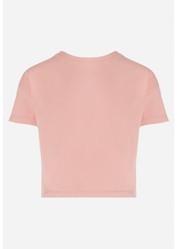 Różowa Bawełniana Koszulka z Krótkim Rękawem Norri ze sklepu Born2be Odzież w kategorii Bluzki dziewczęce - zdjęcie 151072670