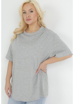 Szary Bawełniany T-shirt z Krótkim Rękawem Lutokia ze sklepu Born2be Odzież w kategorii Bluzki damskie - zdjęcie 151079770