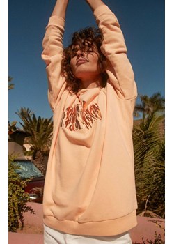 Bawełniana bluza damska z kapturem w kolorze brzoskwiniowym B-FOGI, Kolor brzoskwiniowy, Rozmiar XL, Volcano ze sklepu Primodo w kategorii Bluzy damskie - zdjęcie 151114441