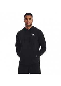 Męska bluza treningowa nierozpinana z kapturem Under Armour Project Rock Terry Hoodie - czarna ze sklepu Sportstylestory.com w kategorii Bluzy męskie - zdjęcie 151149470