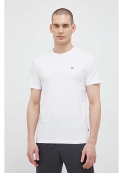 Napapijri t-shirt bawełniany Salis kolor biały gładki NP0A4H8D0021 ze sklepu ANSWEAR.com w kategorii T-shirty męskie - zdjęcie 151340480