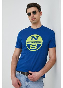 North Sails t-shirt bawełniany męski kolor niebieski z nadrukiem ze sklepu ANSWEAR.com w kategorii T-shirty męskie - zdjęcie 151340604