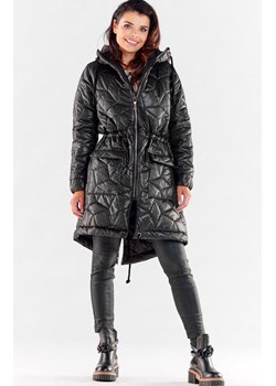 Płaszcz puchowy z kieszeniami w kolorze czarnym A538, Kolor czarny, Rozmiar L/XL, Awama ze sklepu Primodo w kategorii Płaszcze damskie - zdjęcie 151920822