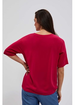Koszula z wiązaniem truskawkowa ze sklepu Moodo.pl w kategorii Bluzki damskie - zdjęcie 151925913