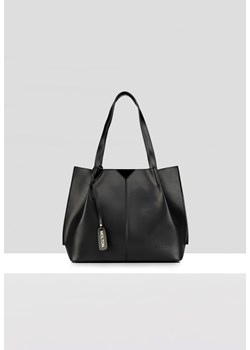 Czarna shopperka z marszczeniem ze sklepu Molton w kategorii Torby Shopper bag - zdjęcie 151929531