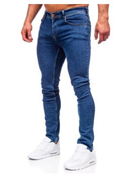 Granatowe spodnie jeansowe męskie regular fit Denley 1122 ze sklepu Denley w kategorii Jeansy męskie - zdjęcie 151935811