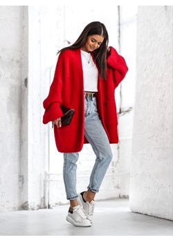 Sweter Flop Czerwony ze sklepu Lisa Mayo w kategorii Swetry damskie - zdjęcie 151944484