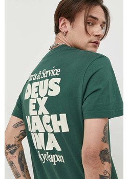 Deus Ex Machina t-shirt bawełniany kolor zielony z nadrukiem ze sklepu ANSWEAR.com w kategorii T-shirty męskie - zdjęcie 152021053