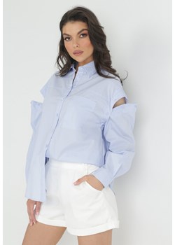 Niebieska Koszula z Kieszenią i Odpinanymi Rękawami Jourdan ze sklepu Born2be Odzież w kategorii Koszule damskie - zdjęcie 152026522