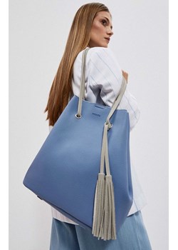 Niebieska torebka damska z ozdobnym chwostem 4000, Kolor niebieski, Rozmiar one size, Moodo ze sklepu Primodo w kategorii Torby Shopper bag - zdjęcie 152147201