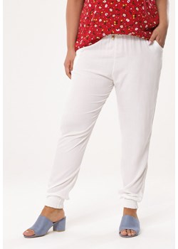 Białe Spodnie Lid ze sklepu Born2be Odzież w kategorii Spodnie damskie - zdjęcie 152281831