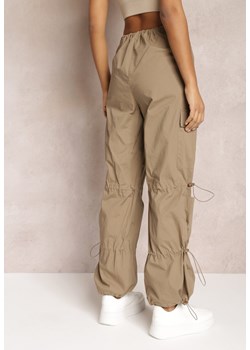 Beżowe Spadochronowe Spodnie Cargo z Regulowanymi Stoperami Sterise ze sklepu Renee odzież w kategorii Spodnie damskie - zdjęcie 152282491
