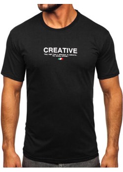 Czarny bawełniany t-shirt męski z nadrukiem Bolf 14759 ze sklepu Denley w kategorii T-shirty męskie - zdjęcie 152391640