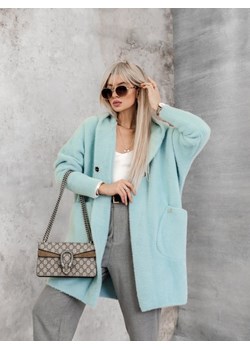 Płaszcz Lolie Premium Błękitny ze sklepu Lisa Mayo w kategorii Płaszcze damskie - zdjęcie 152398134