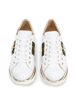 Damskie sneakersy skórzane z owadem biało-zielone ze sklepu WITTCHEN w kategorii Buty sportowe damskie - zdjęcie 152446274
